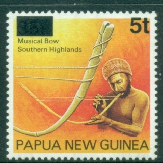 PNG-1994-Surcharge-5t-on-35t-Musician-MUH