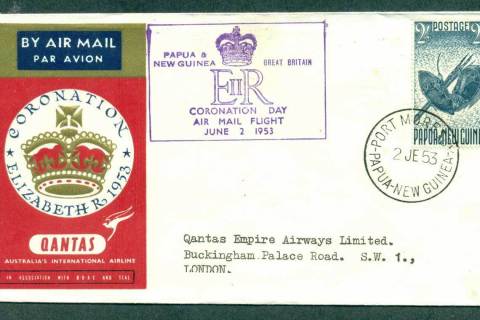 PNG-1953-QEII-Coronation-QANTAS-Flightcover