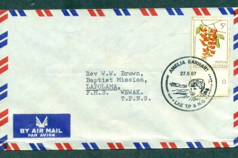 PNG-1987-Cancel-Amelia-Erhart-on-5c-Flowers-tones-FDI-lot70731