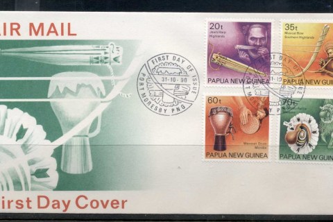 PNG-1990-Musical-Instruments-FDC