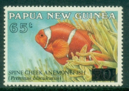 PNG-1994-Surcharge-65t-on-70t-Fish-MUH
