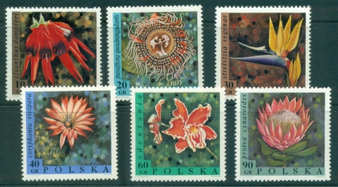 Poland-1968-Exotic-Flowers-MUH-lot35516