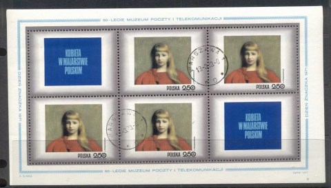 Poland-1971-Paintings-of-Women-250g-sheetlet-CTO