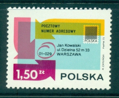 Poland-1973-Postal-Code-System-MUH-lot35614