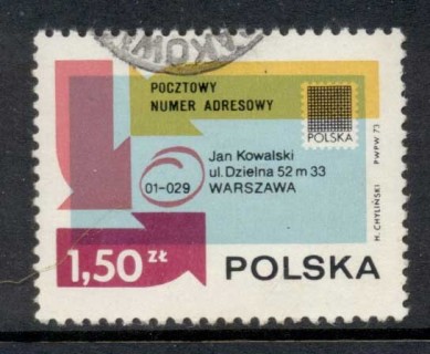 Poland-1973-Postal-Codes-CTO