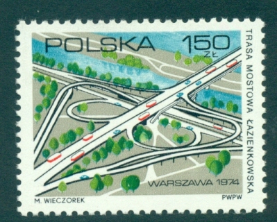 Poland-1974-Lazienkowska-Bridge-Road-MUH-lot35637