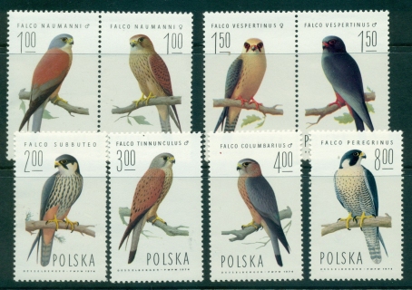 Poland-1975-Birds-of-Prey-MUH-lot35649