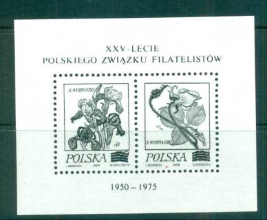 Poland-1975-Flowers-Black-print-MS-MUH-lot58734