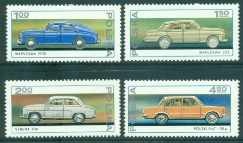 Poland-1977-Automobiles-MUH-lot35697