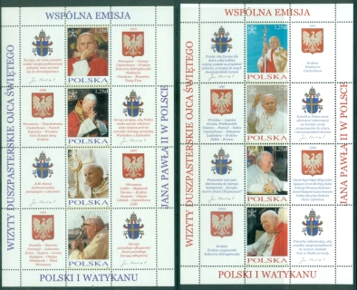 Poland-2004-Travels-of-Pope-John-Paul-II-2x-MS-MUH