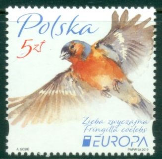 Poland-2019-EUROPA-Stamps-National-Birds-MUH