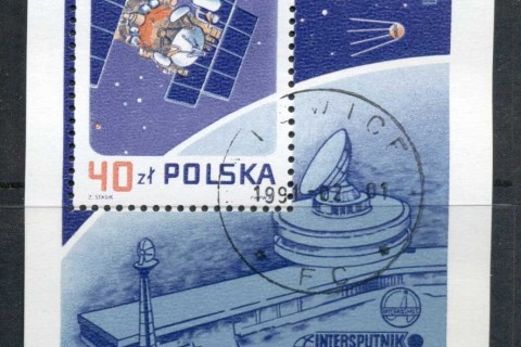 Poland-1987-Sputnik-Space-Satellite-MS-CTO
