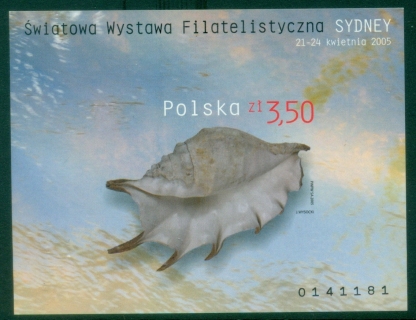 Poland-2005-Shells-Sydney-Stamp-Show-IMPERF-MS-MUH