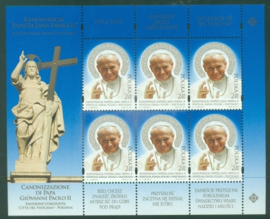 Poland-2014-Pope-John-Paul-II-beatification-sheetlet-MUH