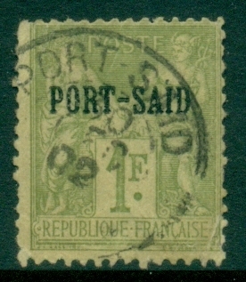 Port-Said-1899-1900-Sage-1fr-bronze-green-on-azure-FU