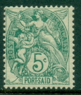 Port-Said-1902-03-Blanc-5c-blue-green-MLH