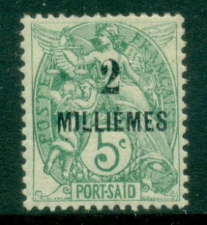 Port-Said-1921-23-Blanc-2m-on-5c-green-MLH