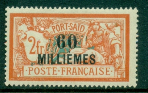 Port-Said-1921-23-Merson-60m-on-2fr-orange-pale-blue-MLH