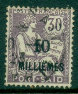 Port-Said-1921-23-Mouchon-10m-on-30c-violet-FU