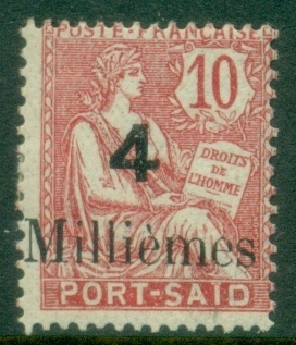 Port-Said-1921-Mouchon-4m-on-10c-rose-MLH