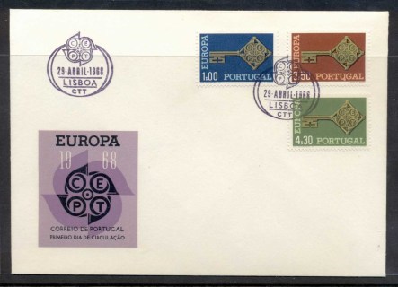 Portugal-1968-Europa-Key-with-Emblem-FDC