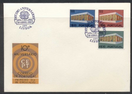 Portugal-1969-Europa-Building-FDC