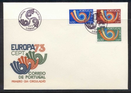 Portugal-1973-Europa-Posthorn-Arrow-FDC