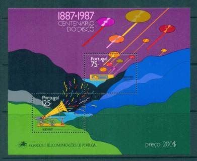 Portugal-1987-Phonograph-Record-Centenary-MS-MUH-lot57505