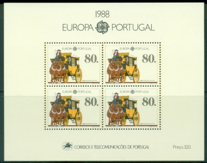 Portugal-1988-EUROPA-Stamps-Transportation-and-Communications-MS-MUH