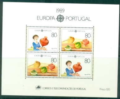 Portugal-1989-EUROPA-Stamps-Childrens-Games-MS-MUH