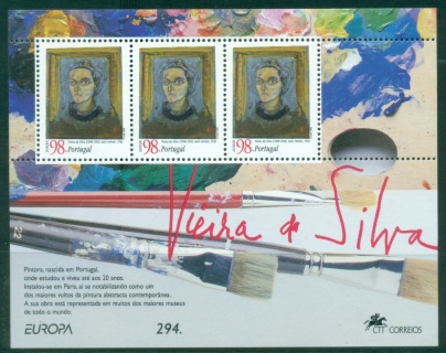 Portugal-1996-EUROPA-Stamps-Famous-Women-Helena-Vieira-da-Silva-1908-1992-MS-MUH