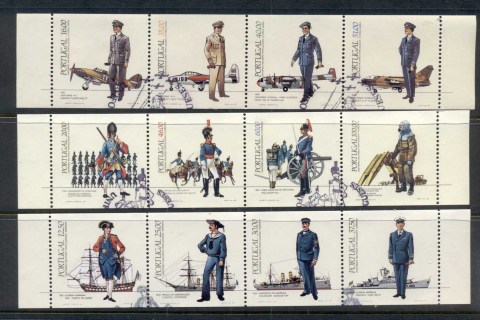 Portugal-1983-85-Naval-Uniforms-3x-booklet-panes-FU