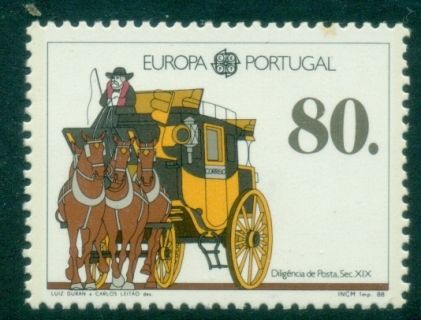 Portugal-1988-EUROPA-Stamps-Transportation-and-Communications-MUH