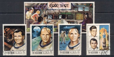 Ras-Al-Khaima-1969-Mi339-343-Apollo-12-Space-Mission-CTO