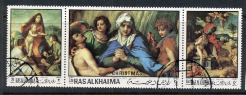 Ras-Al-Khaima-1970-Mi399-401-Xmas-Paintings-CTO