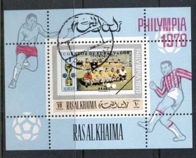 Ras-Al-Khaima-1970-MiMSV95A-Philympia-Stamp-Ex-MS-CTO