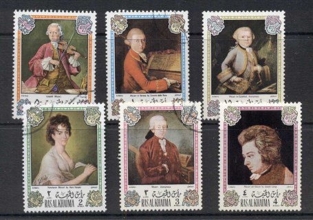 Ras-Al-Khaima-1972-Mi642-647-Wolfgang-Amadeus-Mozart-CTO