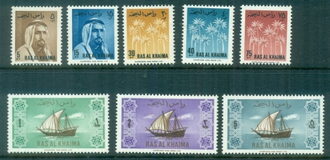 Ras-Al-Khaima-1964-Mi1-8-Definitives