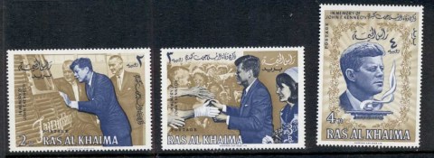 Ras-Al-Khaima-1965-Mi9-11-JFK-Kennedy-MUH