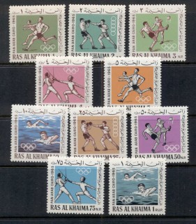 Ras-Al-Khaima-1966-Mi113-122-Pan-Arab-Games