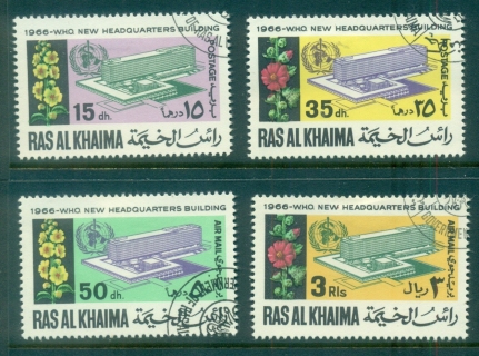 Ras-Al-Khaima-1966-Mi148-151-1966-WHO-World-Health-Organisation-Headquarters-CTO