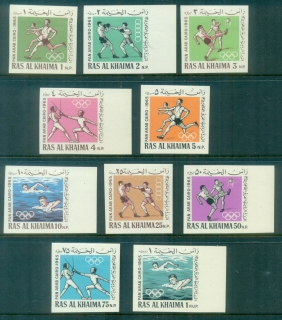 Ras-Al-Khaima-1966-Mi37-46B-Pan-Arab-Games-IMPERF