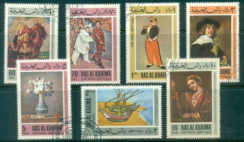 Ras-Al-Khaima-1967-Mi175-181-European-Paintings-CTO