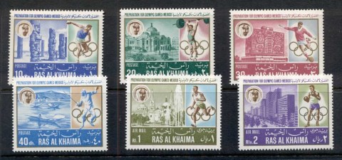 Ras-Al-Khaima-1967-Mi203-208-Summer-Olympics-Mexico-City-I-MUH