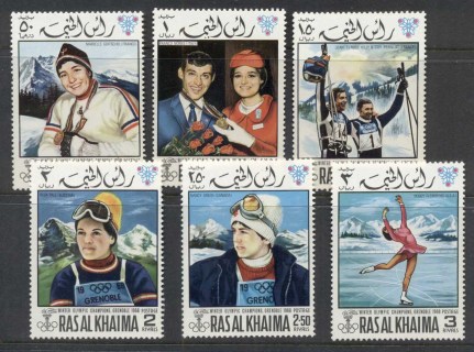 Ras-Al-Khaima-1968-Mi253-258-Winter-Olympics-Grenoble-MUH