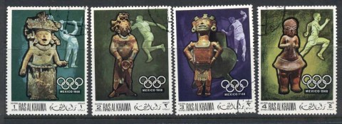 Ras-Al-Khaima-1968-Mi259-262-Summer-Olympics-Mexico-CTO