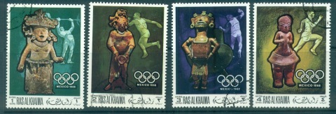 Ras-Al-Khaima-1968-Mi259-262-Summer-Olympics-Mexico-City-CTO