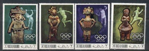 Ras-Al-Khaima-1968-Mi259-262-Summer-Olympics-Mexico-II-MLH