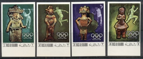 Ras-Al-Khaima-1968-Mi259-262B-Summer-Olympics-Mexico-I-IMPERF-MUH