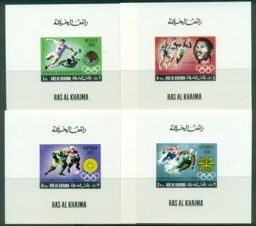 Ras-Al-Khaima-1969-Mi312-315-International-Cooperation-in-Olympics-4xDLMS-MLH